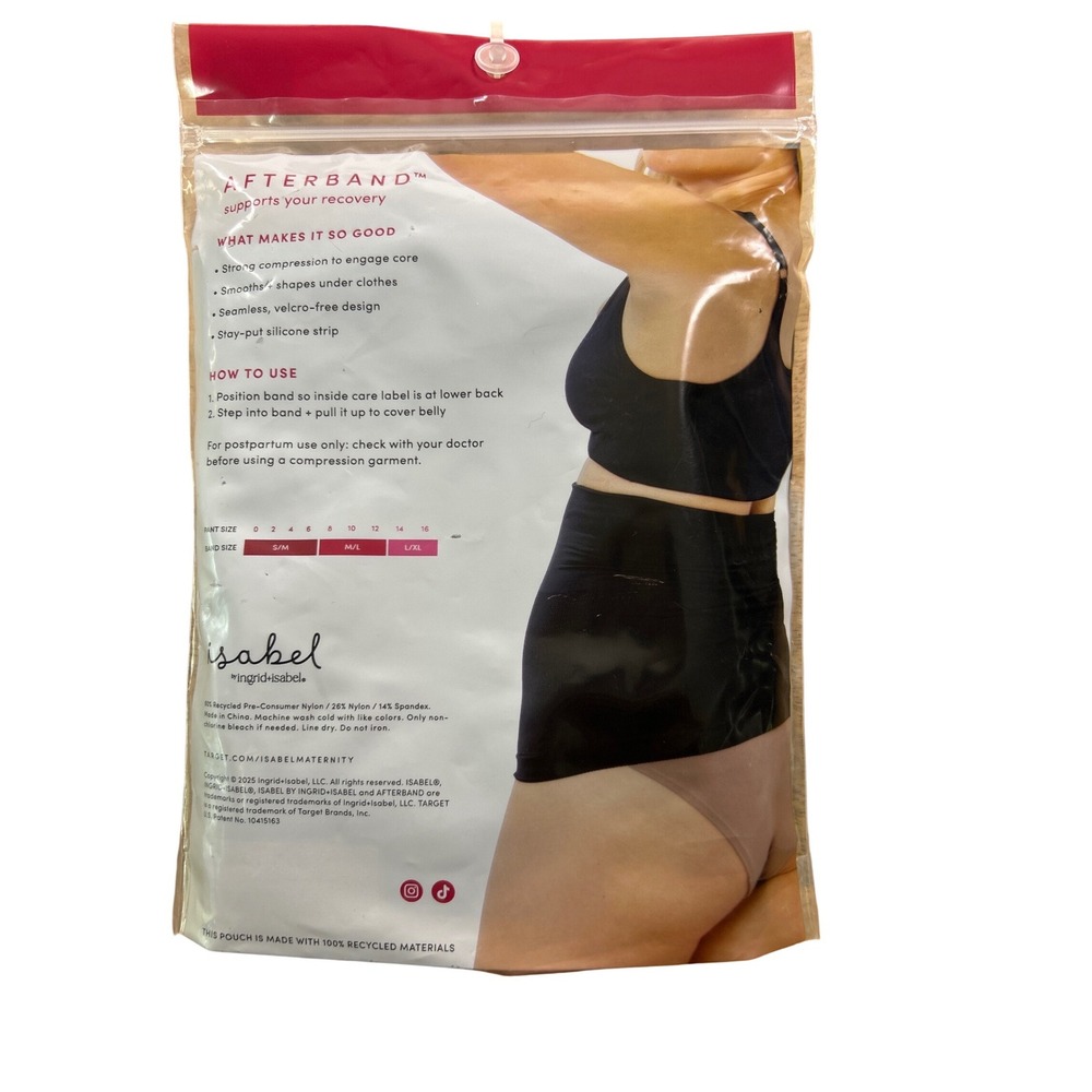 Isabel by Ingrid & Isabel Afterband Postpartum Support Band Black L/XL New - Picture 4 of 5
